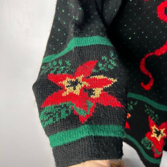 VTG Adele Knit Holiday Crewneck Sweater Women's 2X Scallop Hem Bow Christmas - Picture 6 of 9